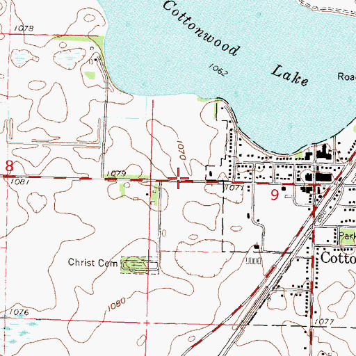 Topographic Map of Lindsay Mobile Home Court, MN