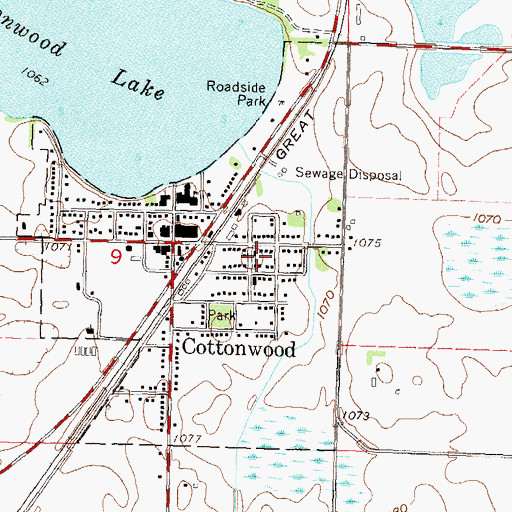 Topographic Map of English Lutheran Church, MN