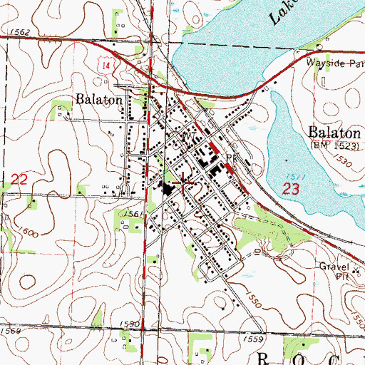 Topographic Map of Saint Peter's Evangelical Lutheran Church, MN