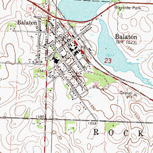 Topographic Map of Trinity Lutheran Church, MN