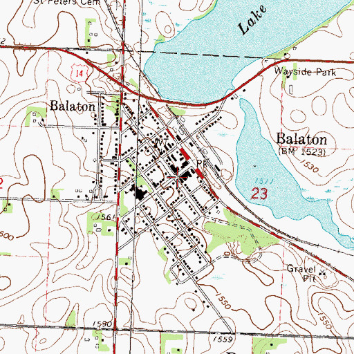 Topographic Map of Yankton Country School, MN