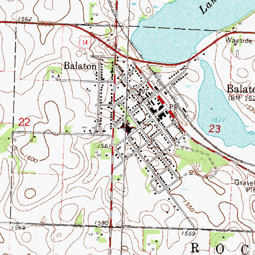 Topographic Map of Balaton Elementary School, MN