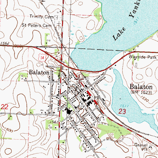 Topographic Map of Balaton Fire Department and Ambulance Service, MN