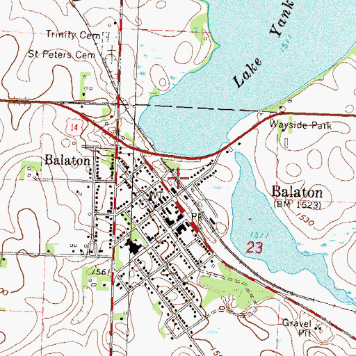Topographic Map of Balaton, MN