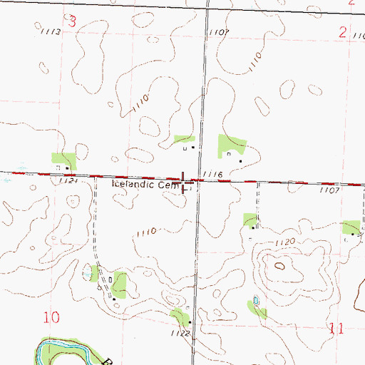 Topographic Map of Westerheim Pioneer Cemetery Historical Marker, MN