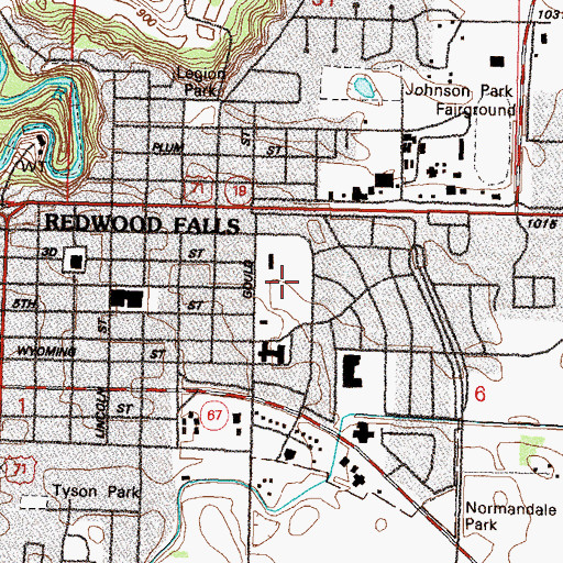 Topographic Map of Memorial Park, MN