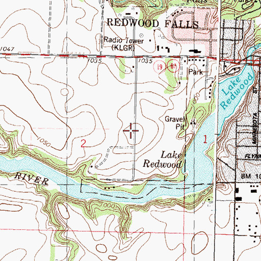 Topographic Map of Redwood County Museum, MN