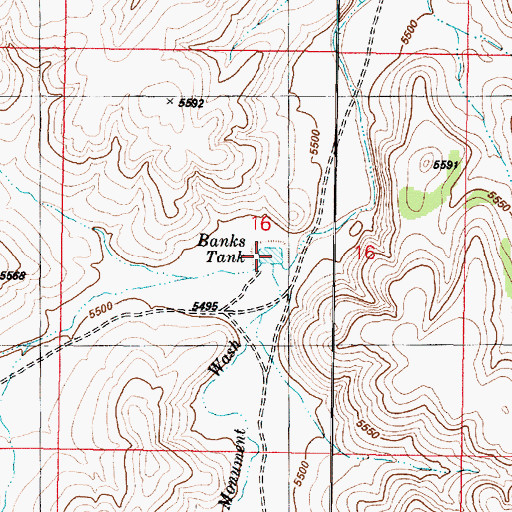 Topographic Map of Banks Tank, AZ