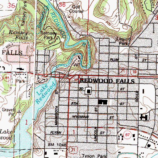 Topographic Map of Armory Square Mall, MN