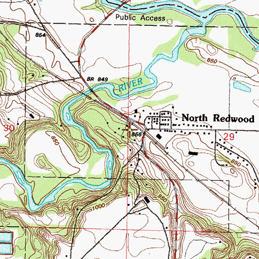 Topographic Map of Redwood Falls, MN