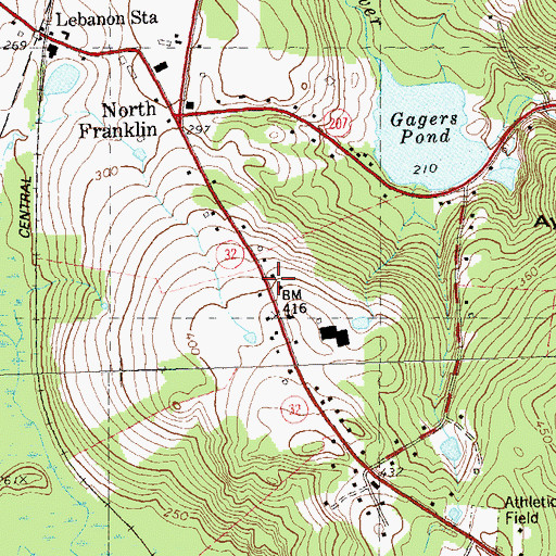 Topographic Map of Cooley Hill School, CT