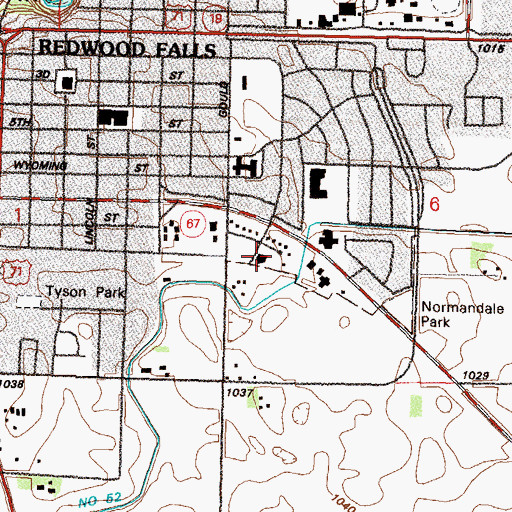 Topographic Map of Saint Catherine's Catholic Church, MN