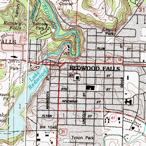 Topographic Map of Presbyterian USA Church, MN
