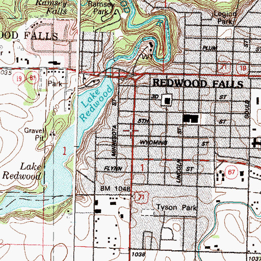 Topographic Map of Church of the Nazarene, MN