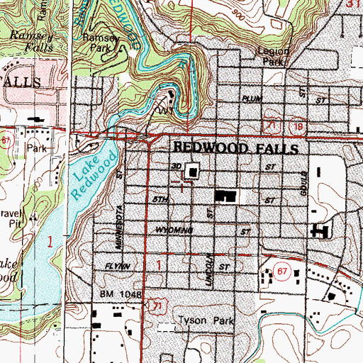 Topographic Map of Church of Christ, MN