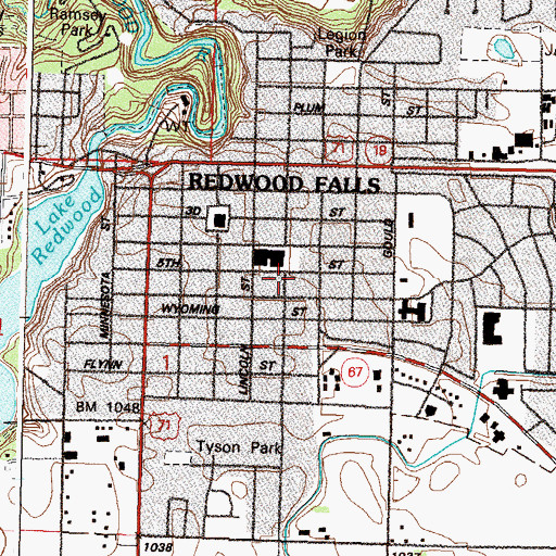 Topographic Map of Assembly of God Church, MN