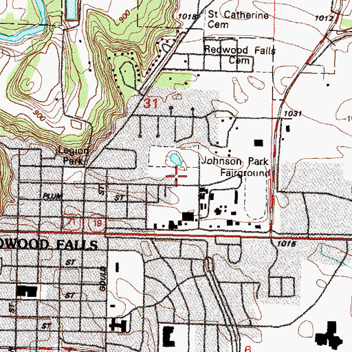 Topographic Map of Johnson Park Place, MN