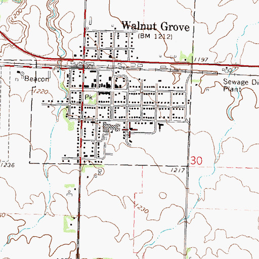 Topographic Map of English Lutheran Church, MN