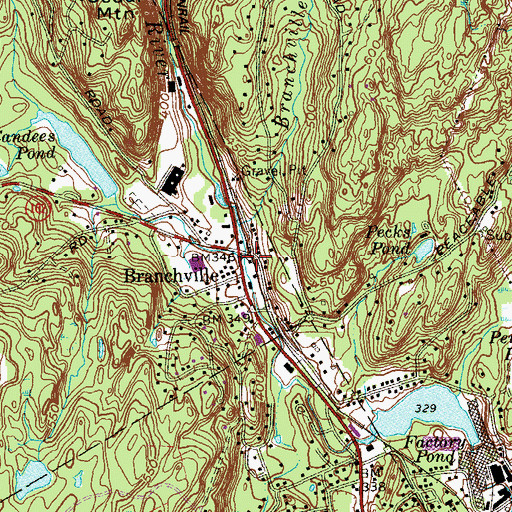 Topographic Map of Cooper Pond Brook, CT