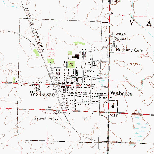 Topographic Map of Saint Anne's Parish, MN