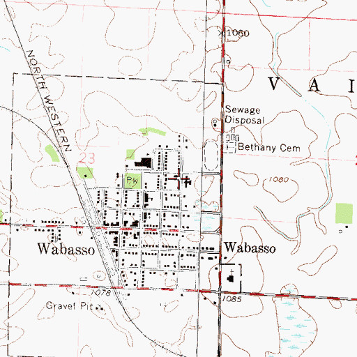 Topographic Map of Bethany Evangelical Lutheran Church, MN
