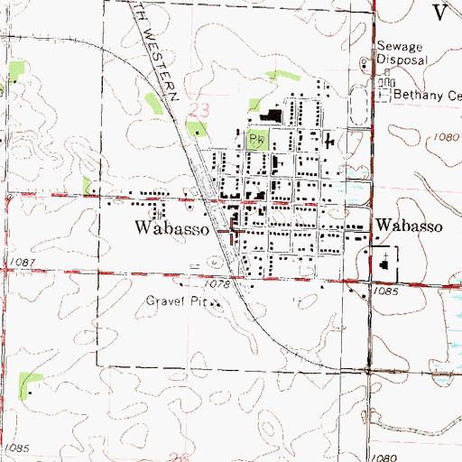Topographic Map of Wabasso Police Department, MN