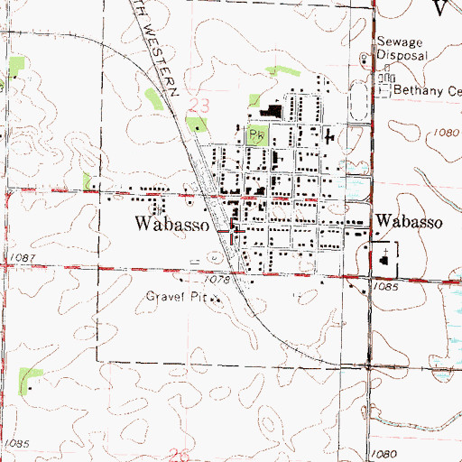 Topographic Map of Wabasso Volunteer Fire Department and Ambulance Association, MN