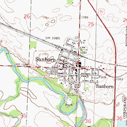 Topographic Map of Zion Evangelical Lutheran Church, MN