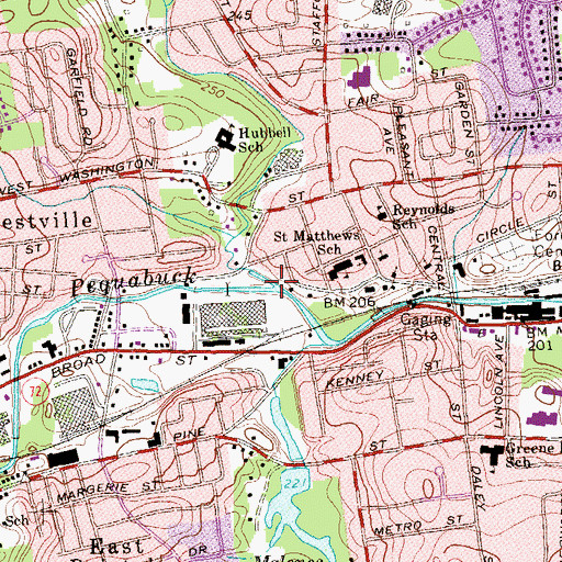 Topographic Map of Copper Mine Brook, CT