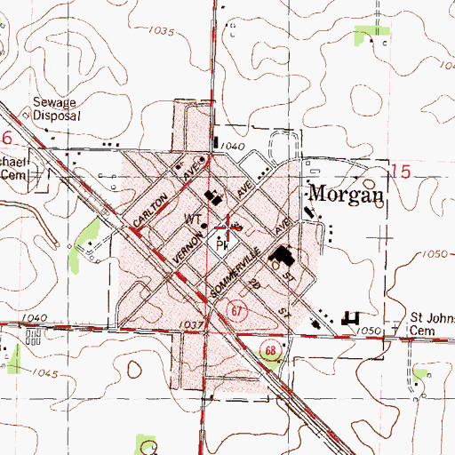 Topographic Map of Bethany Lutheran Church, MN