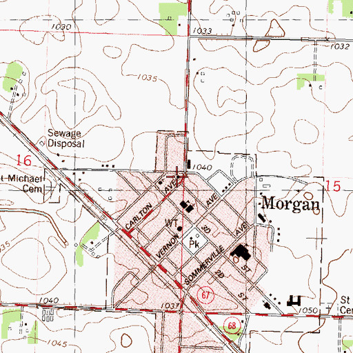 Topographic Map of Saint John's Lutheran Church, MN