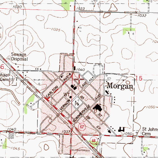 Topographic Map of Saint Matthews Lutheran Church, MN