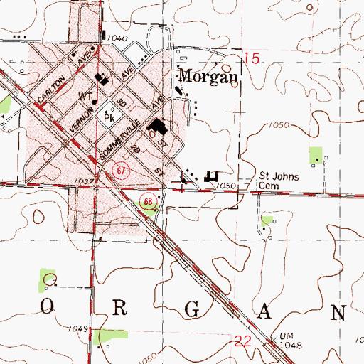Topographic Map of United Methodist Church, MN
