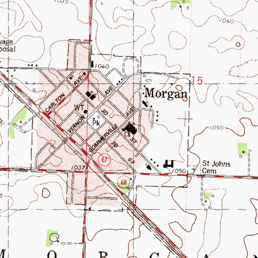 Topographic Map of Cedar Mountain High School, MN
