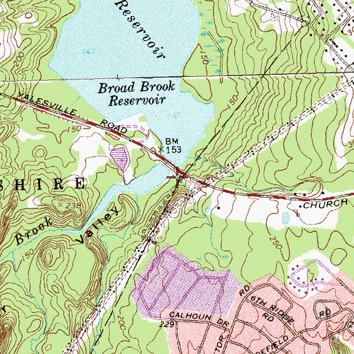 Topographic Map of Copper Valley, CT