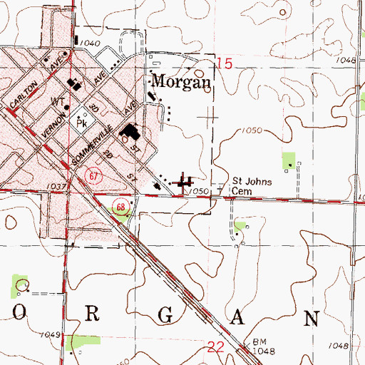 Topographic Map of Morgan Medical Clinic, MN