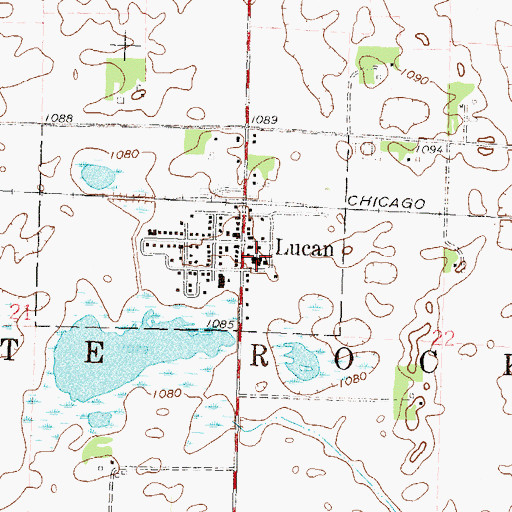 Topographic Map of Our Lady of Victory Catholic Church, MN