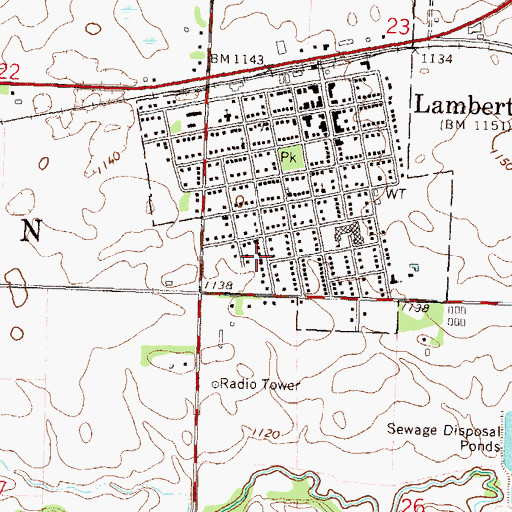 Topographic Map of United Methodist Church, MN