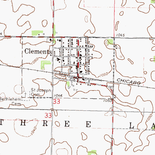Topographic Map of Clements (historical), MN