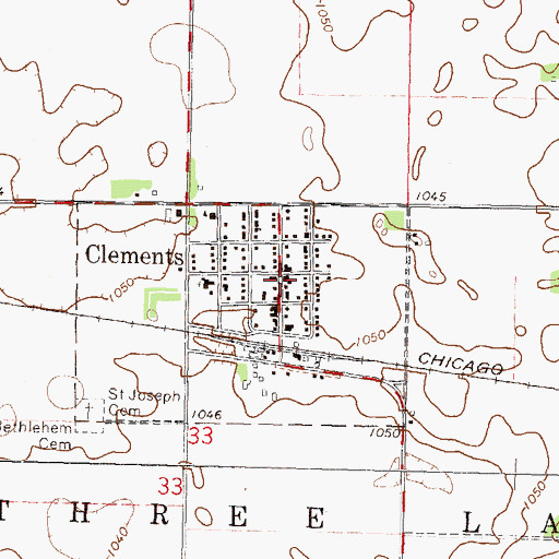 Topographic Map of Clements Volunteer Fire Department and First Responders, MN