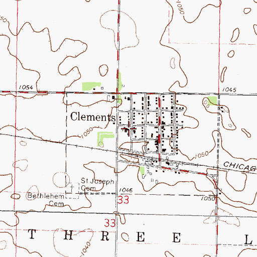 Topographic Map of Saint Joseph's Church, MN