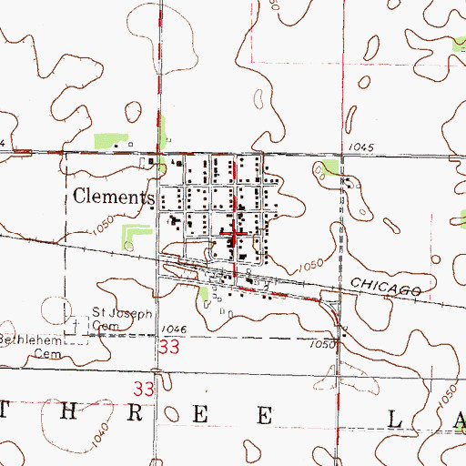 Topographic Map of Clements City Hall, MN