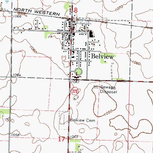Topographic Map of Parkview Home, MN