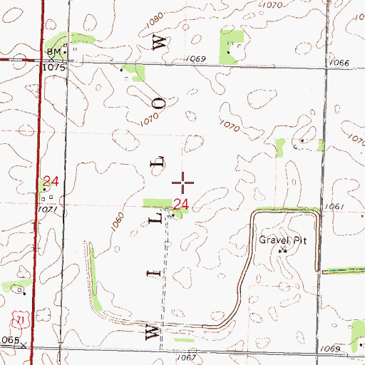 Topographic Map of Missouri Evans Plot, MN
