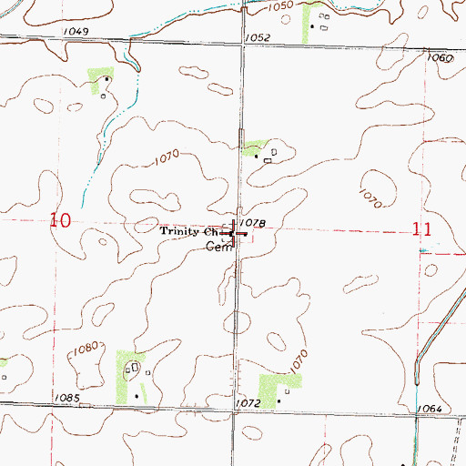 Topographic Map of Trinity Lutheran Cemetery, MN