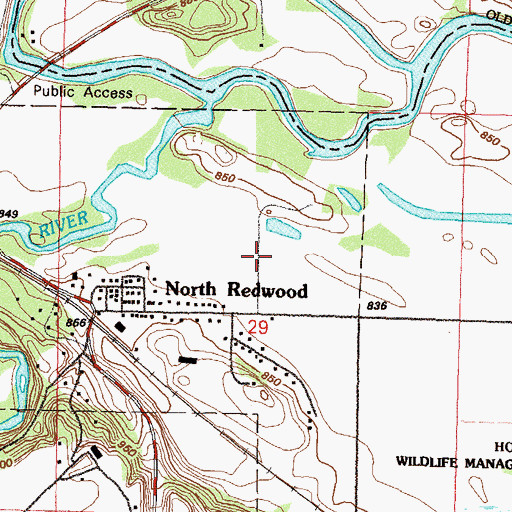 Topographic Map of Riverside Cemetery, MN