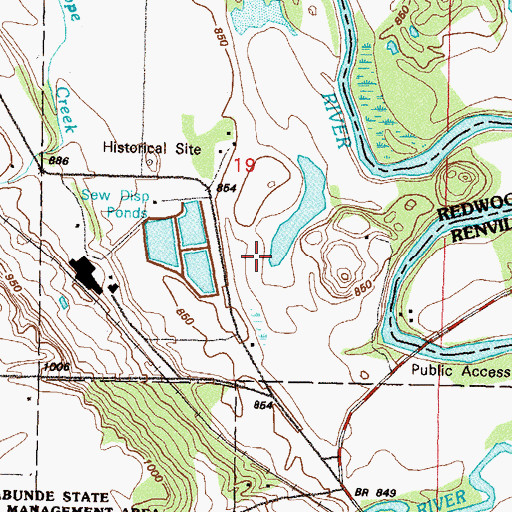 Topographic Map of Camp Pope Burial Plot, MN