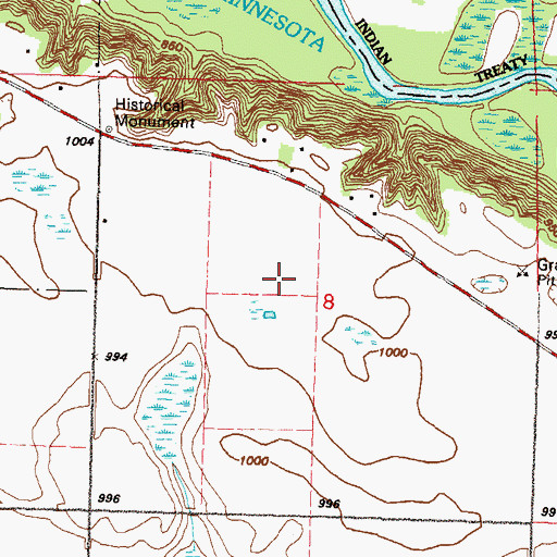 Topographic Map of Honorable JW Lynde Burial Plot, MN