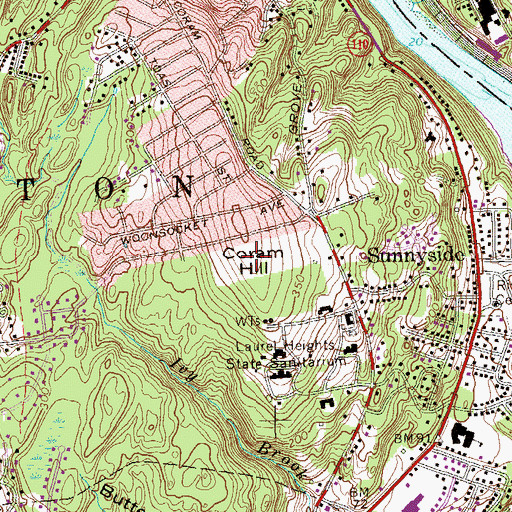 Topographic Map of Coram Hill, CT