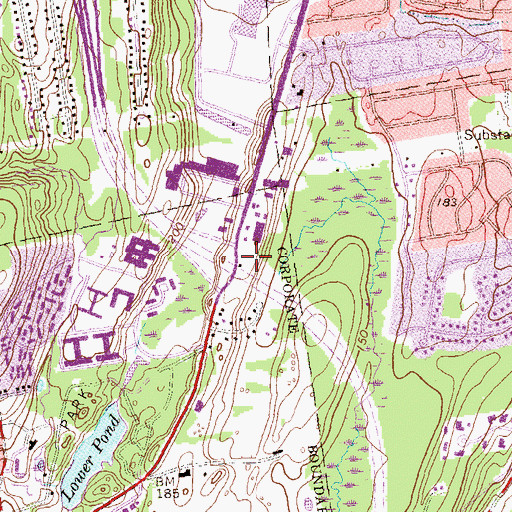 Topographic Map of Corbin Hospital, CT